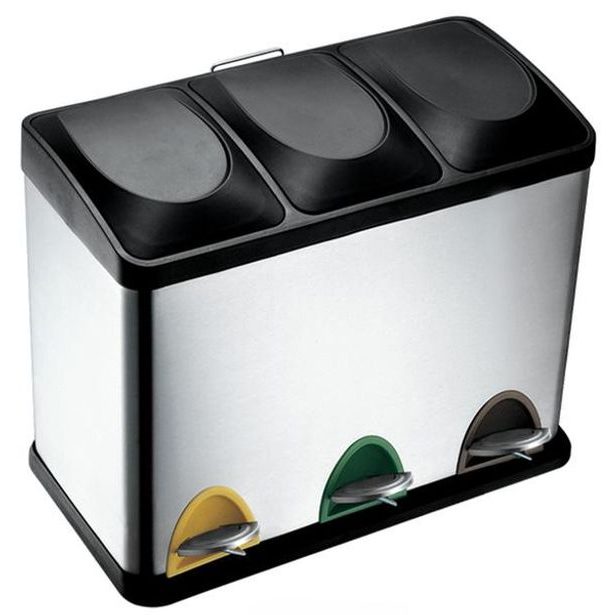 TORO Koš na odpadky nerez, na tříděný odpad, objem 45 l, 60 x 32 x 48 cm_hamashop
