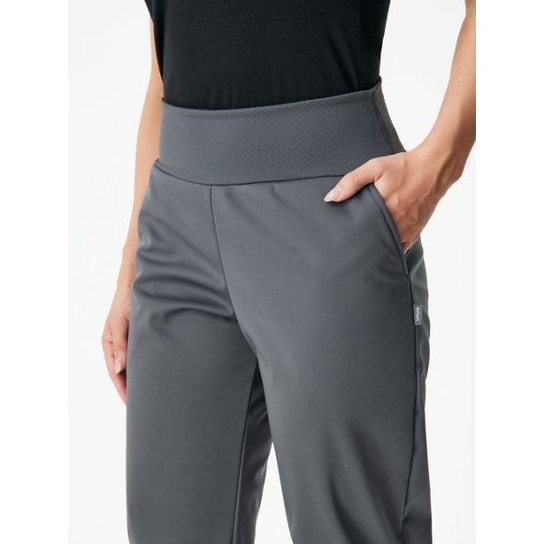 Unuo, Dámské softshellové kalhoty s fleecem pružné, Tm. Šedá