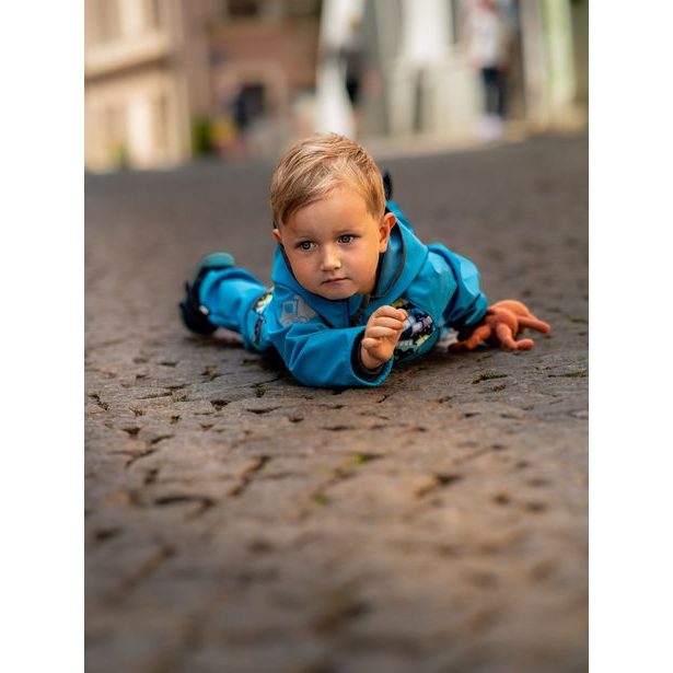 unuo Softshellová bunda bez zateplení Autíčka aqua (Unuo softshell jacket)