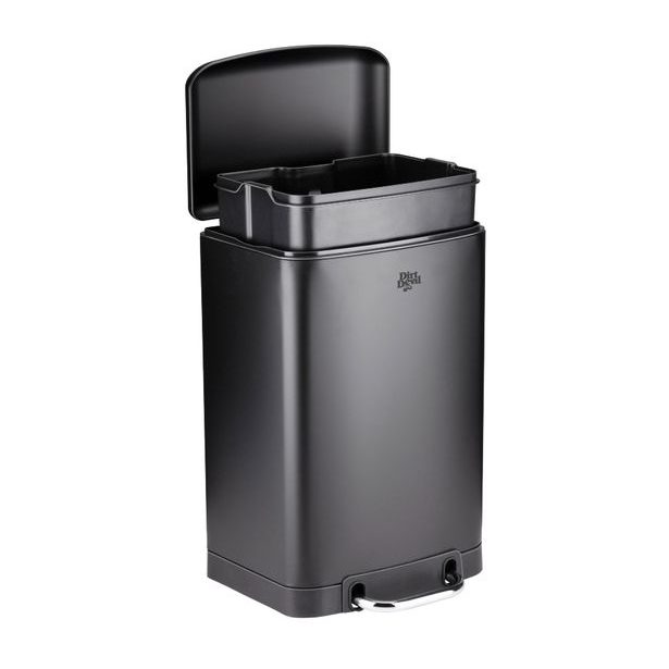 DIRT-DEVIL Odpadkový koš nášlapný 12 l tiché zavírání černá ED-249504
