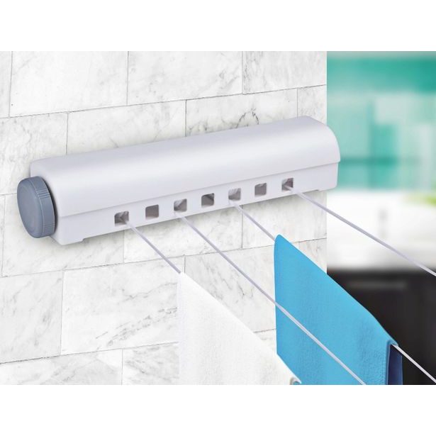 EXCELLENT HOUSEWARE Sušák na prádlo na zeď samonavíjecí 4 šňůry KO-CY5655960