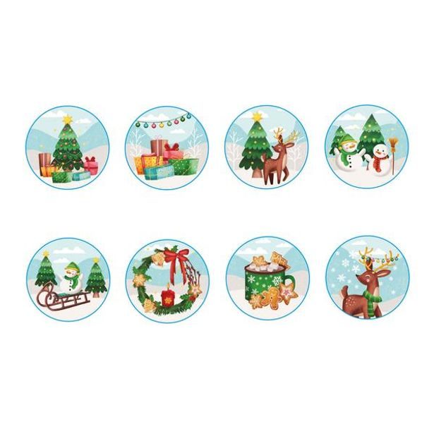 TORO NÁLEPKY VÁNOČNÍ 200KS KULATÉ 2,5CM_hamashop