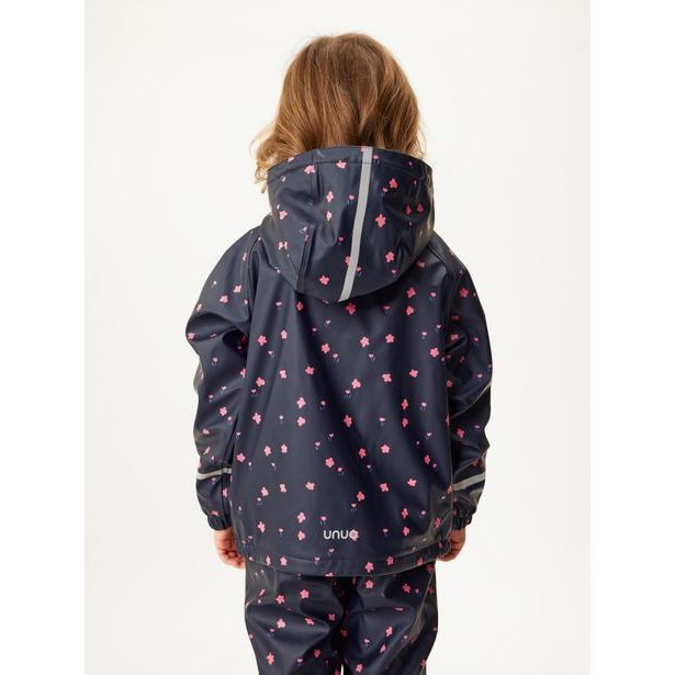 Unuo Dětská nepromokavá bunda s fleecem, Květiny