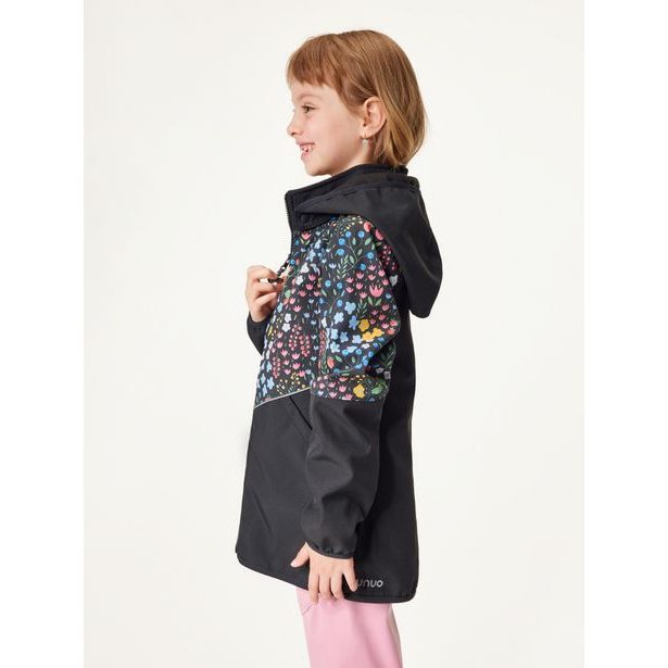 Unuo, Dětská softshellová bunda s fleecem Slim, Černá, Zahrada