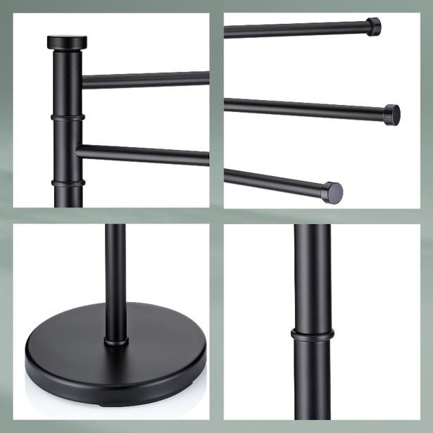 KELA Držák na ručníky Swing lakovaná nerez, černý 85,5 x 28,5 KL-18976