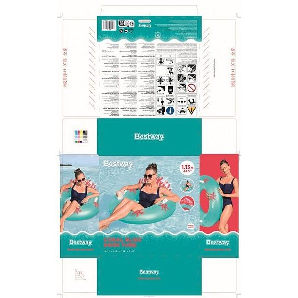 Bestway Nafukovací kruh Coral Bliss, průměr 107 cm