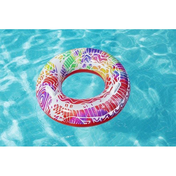 Nafukovací kruh s úchyty - léto, 2 barvy, průměr 91cm