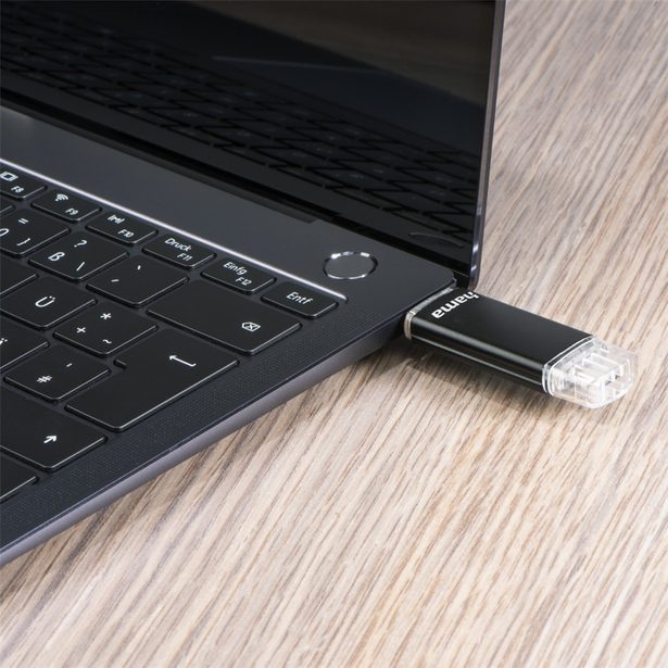 Hama USB flash disk Laeta Twin, USB 3.0, 128 GB, 40 MB/s, černý