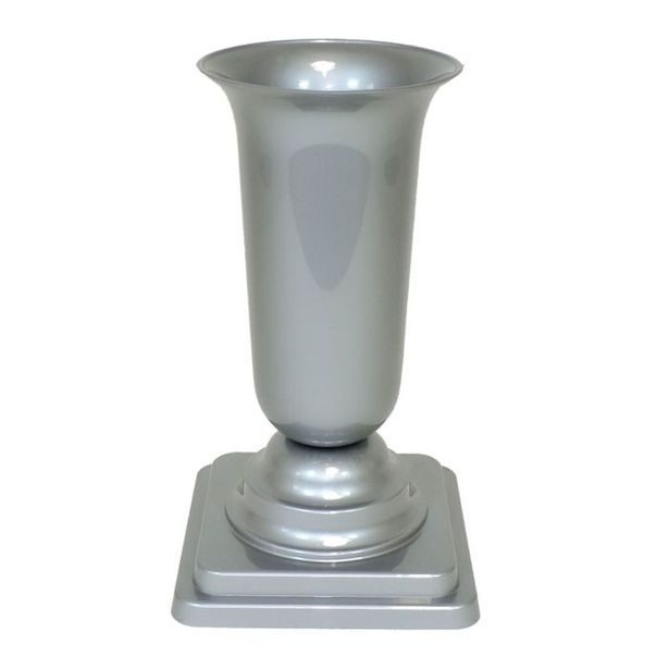 váza hřbit. 15x15x31cm ŠEDÁ zátěžová