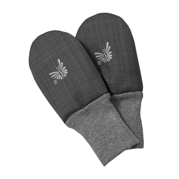 ESITO Zimní bezpalcové rukavice softshell s beránkem Grey - šedá
