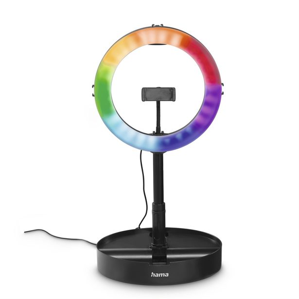 Hama SpotLight FoldUp RGB 102, kruhové LED světlo 10,2" pro smartphony, RGB, skládací