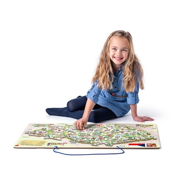 Magnetická mapa ČR s obrázky a společenská hra, 3 v 1