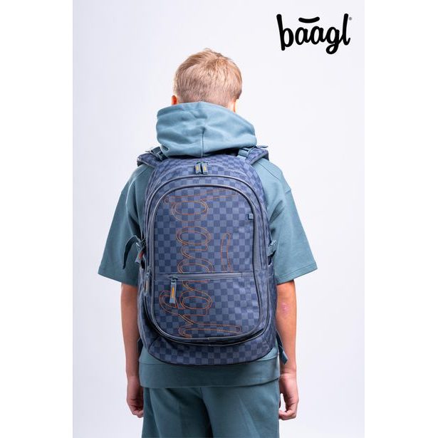 BAAGL SET 3 Core Ska modrý: batoh, penál, sáček GRS