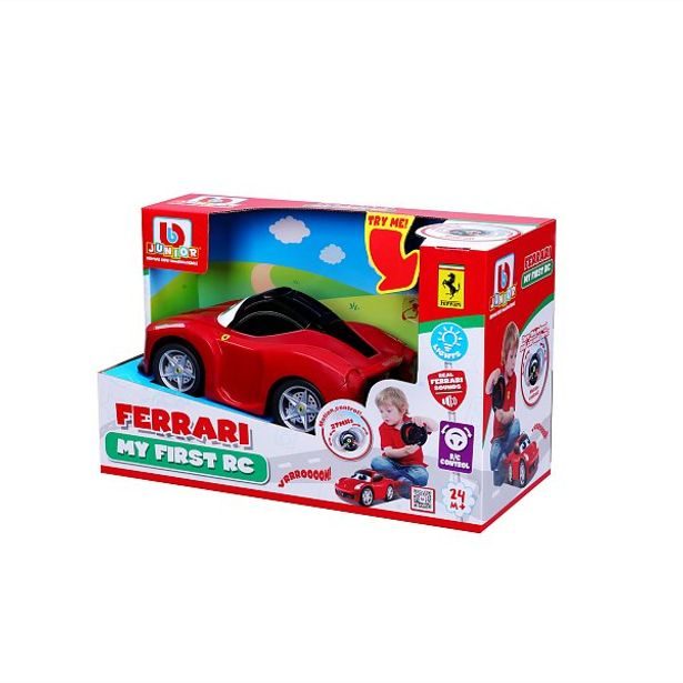 Maisto - BJUNIOR BB Junior RC - LaFerrari se světly a zvuky, dálkový ovladač volant, červená, 27MHz