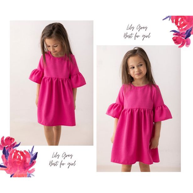 Dívčí slavnostní boho šaty malinové