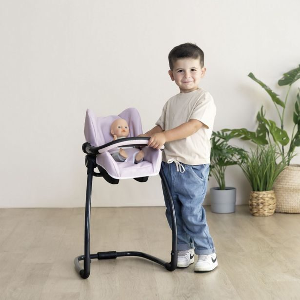 3v1 Autosedačka a židlička MC&Q pro panenky světle růžová