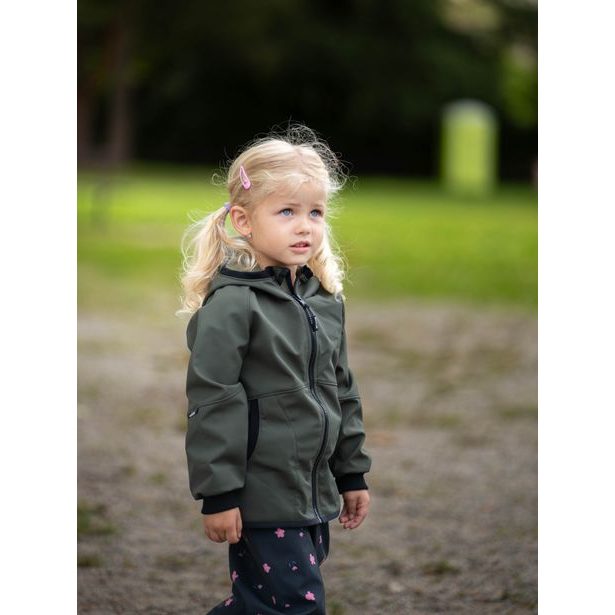 Unuo, Dětská softshellová bunda s fleecem Street, Khaki