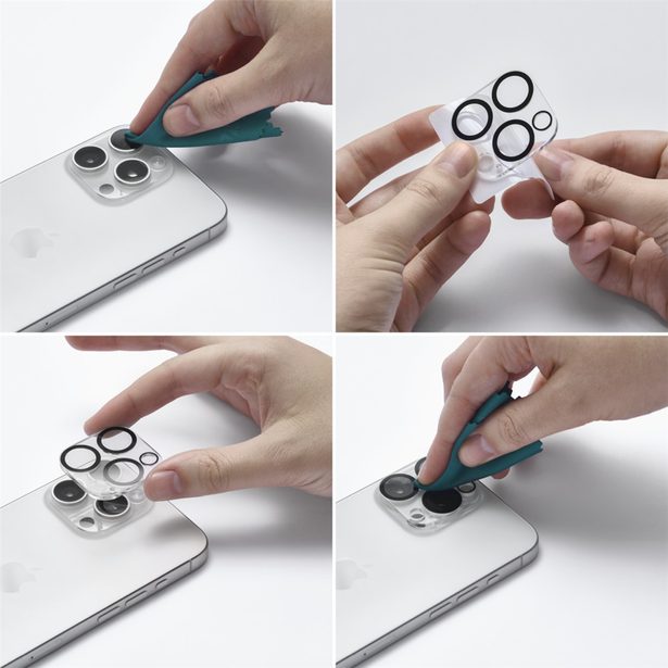 Hama Cam Protect, ochranné sklo fotoaparátu pro Apple iPhone 15 Pro/15 Pro Max, průhledné