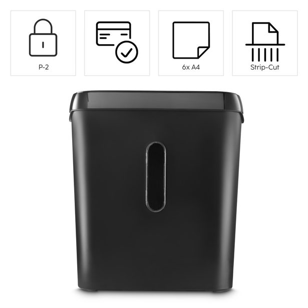 Hama Classic S61, skartovačka, přímý řez, 6 listů, bezpečnostní úroveň P2 T2 E2