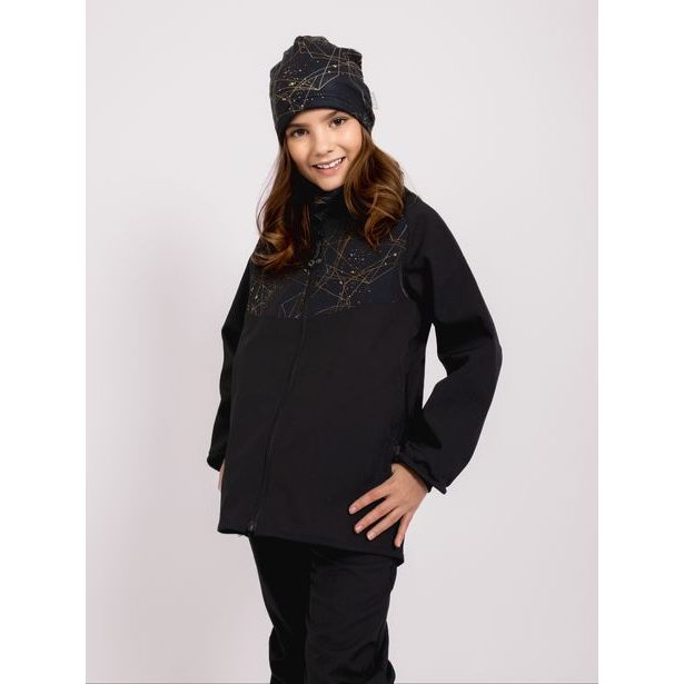 Unuo, Dětská softshellová bunda s fleecem, Černá, Šperky