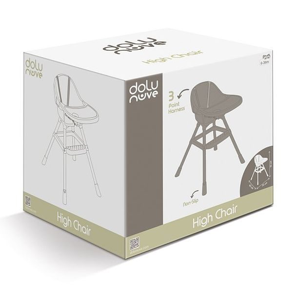 DOLU Dětská jídelní židlička s pultem, šedá, 90x70x60 cm