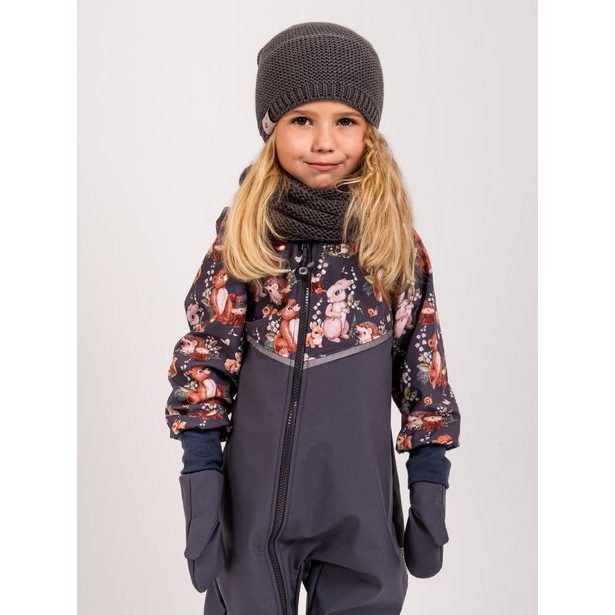 Unuo, Dětská čepice pletená Warm, Šedá