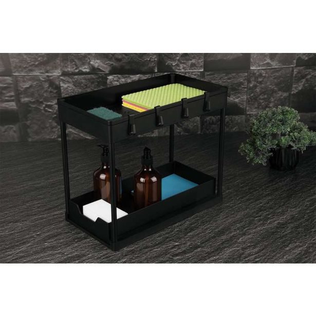 BERLINGERHAUS Kuchyňský organizér dvoupatrový černý BH-8547