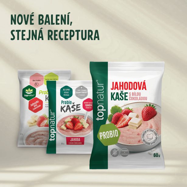 TOPNATUR PROBIO kaše jahoda a bílá čokoláda 60g