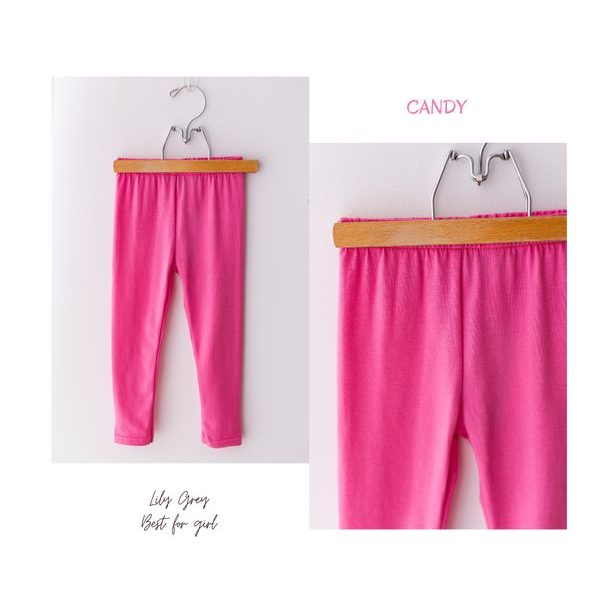 Legíny Lily Grey jednobarevné - candy