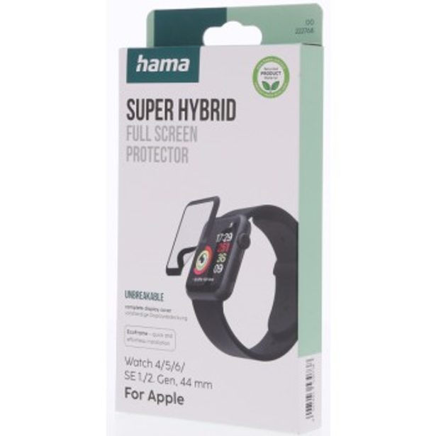 Hama Super Hybrid, ochrana displeje pro Apple Watch 4/5/6/SE 1. Gen/SE 2. Gen, 44 mm, nerozbitná