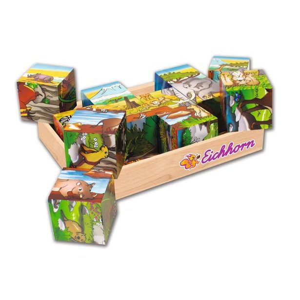 Dřevěné obrázkové kostky