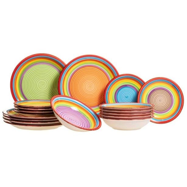 HIT Jídelní sada talířů Ibiza 18 ks HT-24327104