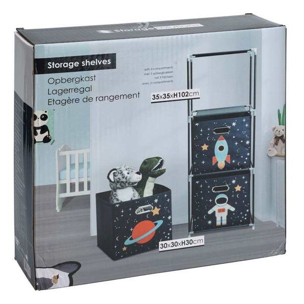 HOMESTYLING Zásuvková skříňka dětská 3 úložné boxy modrá KO-C80653170