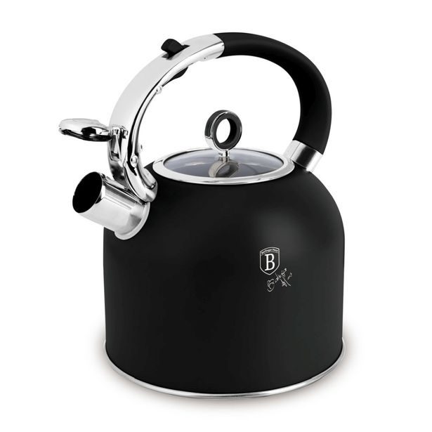 BERLINGERHAUS Konvice pískací se skleněným víkem 3 L Matte Black Collection BH-8916