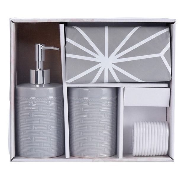 EXCELLENT HOUSEWARE Sada doplňků do koupelny DOLOMITE 4 ks šedá KO-CY2210530seda