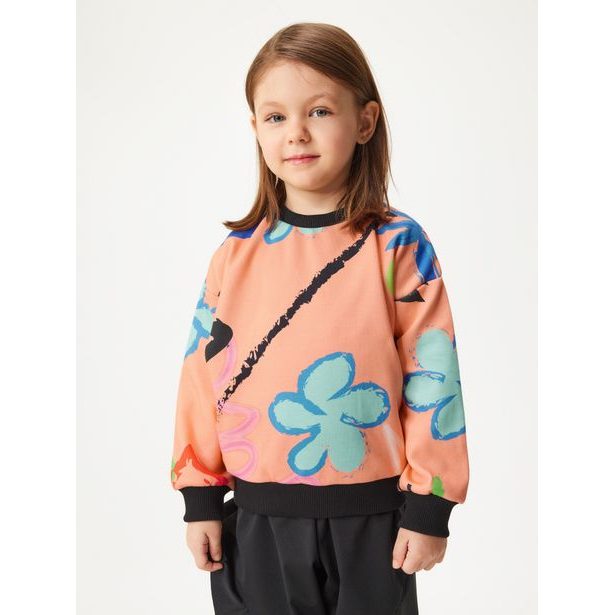 Unuo, Dětská bavlněná mikina, Meruňková, Fantazie