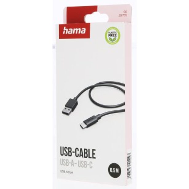 Hama kabel USB-C 2.0 typ A-C 0,5 m, černý