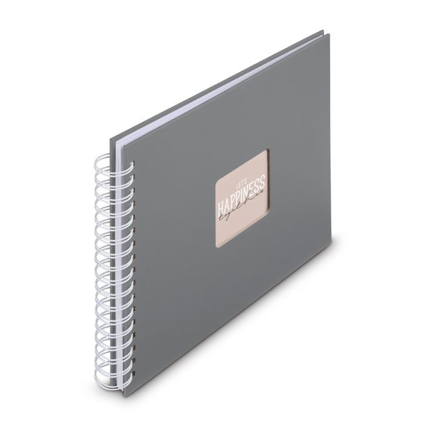 Hama album klasické spirálové FINE ART 28x24 cm, 50 stran, kamenná šedá, bílé listy