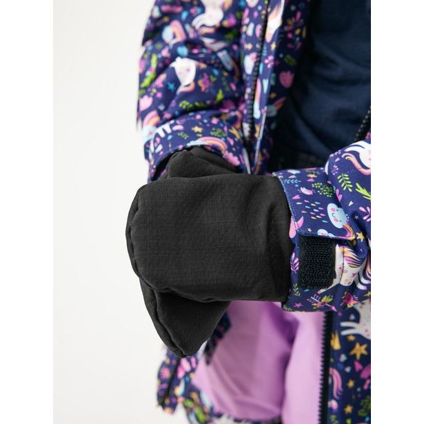 Dětské softshellové rukavice s beránkem Tap, Černá Žíhaná