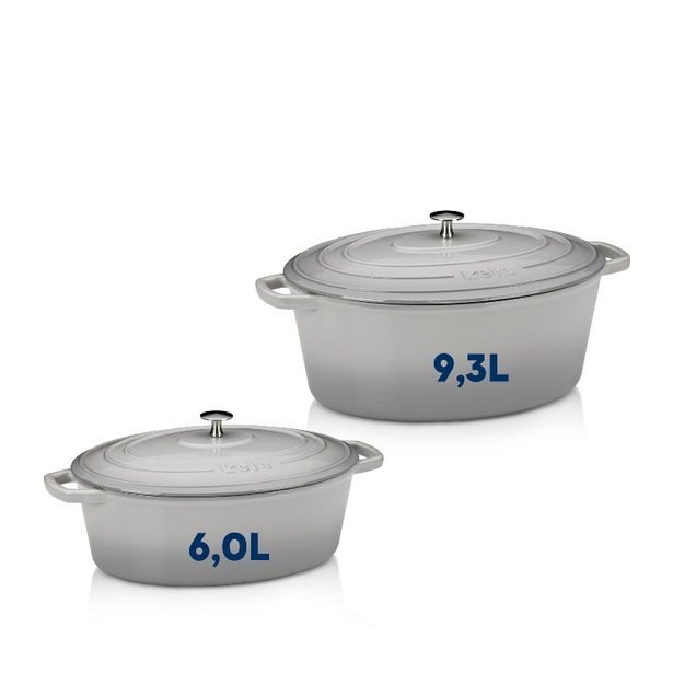 KELA Pekáč litinový s poklicí CALIDO 35x26 cm šedá KL-12608