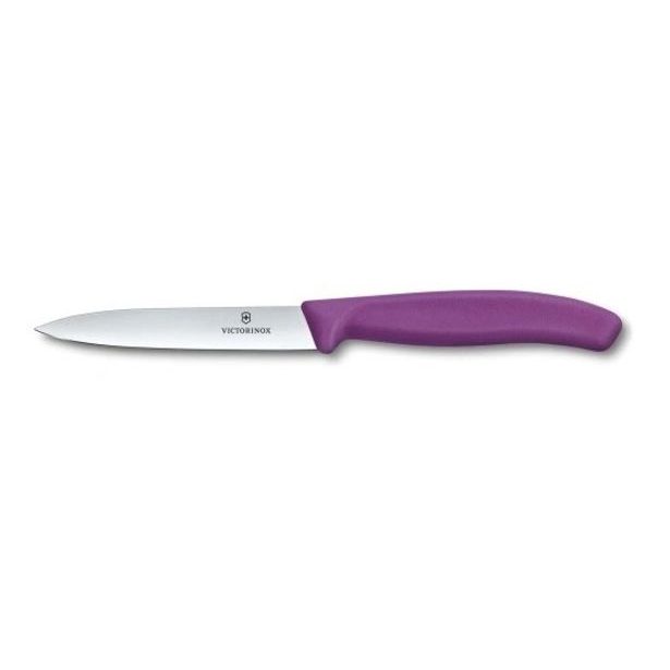 nůž 10cm loupací, rovný, špičatý FIALOVÝ, VICTORINOX
