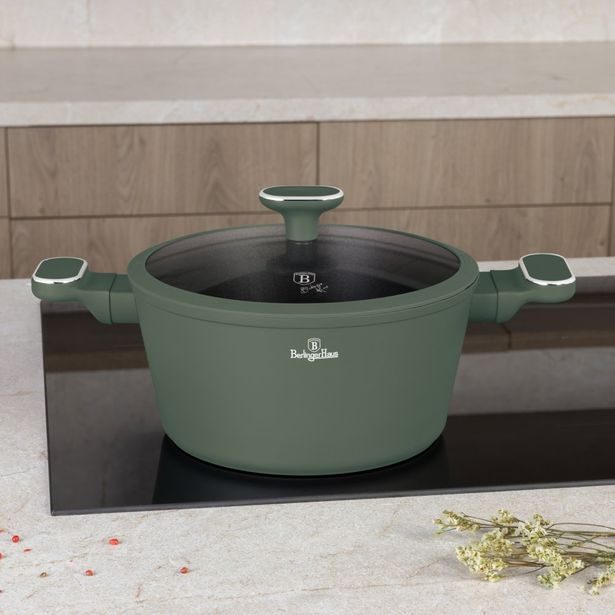 BERLINGERHAUS Sada nádobí s titanovým povrchem 10 ks Matte green Collection BH-8207