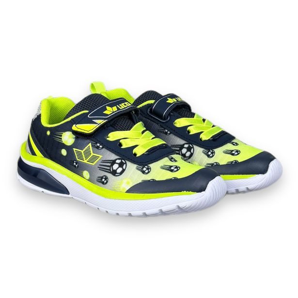 Dětské sportovní tenisky s LED blikačkou LICO - Marine/lemon