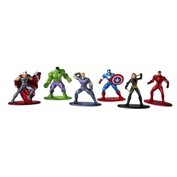Marvel Avengers Kovové sběratelské nanofigurky 1,65", sada 6 ks