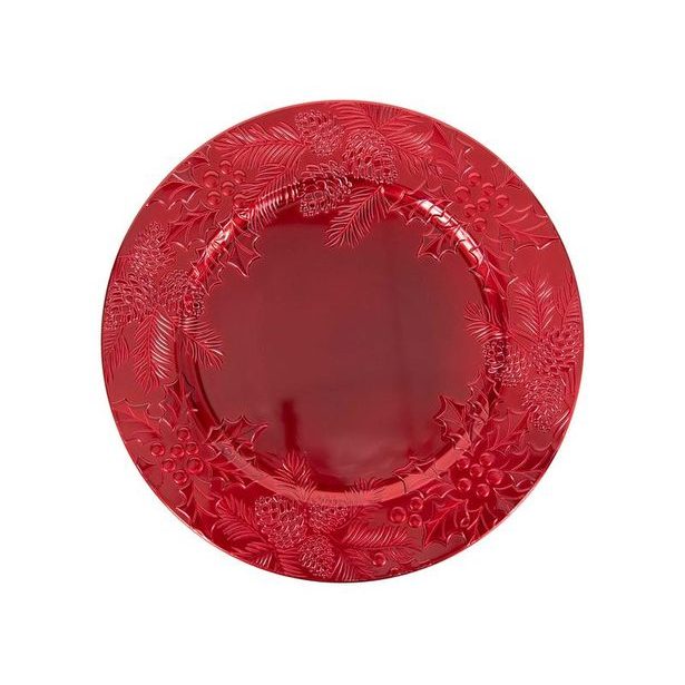 HIT TALÍŘ DEKORAČNÍ 33CM CESMÍNA ČERVENÁ