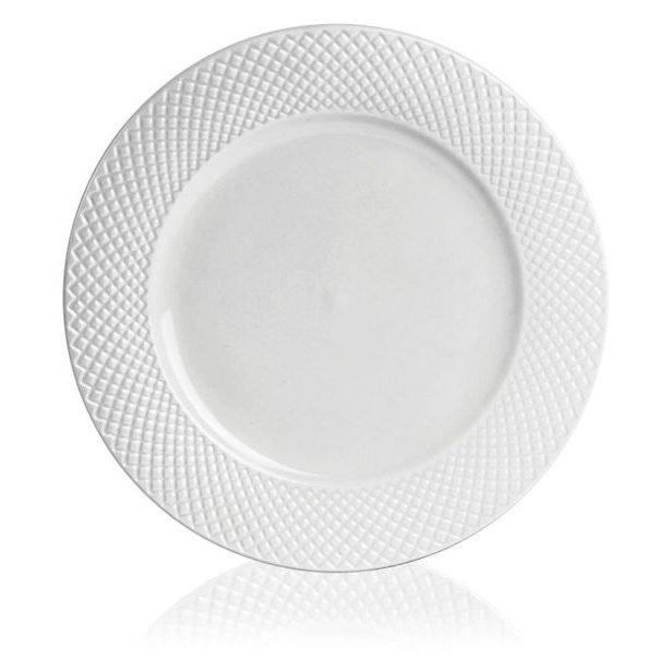 talíř d26,5cm mělký, MEDIOLAN, bílý porcelán