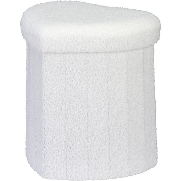 H & S COLLECTION Taburet s úložným prostorem srdce 34 × 28 × 35 cm bílá KO-NBD300130bila