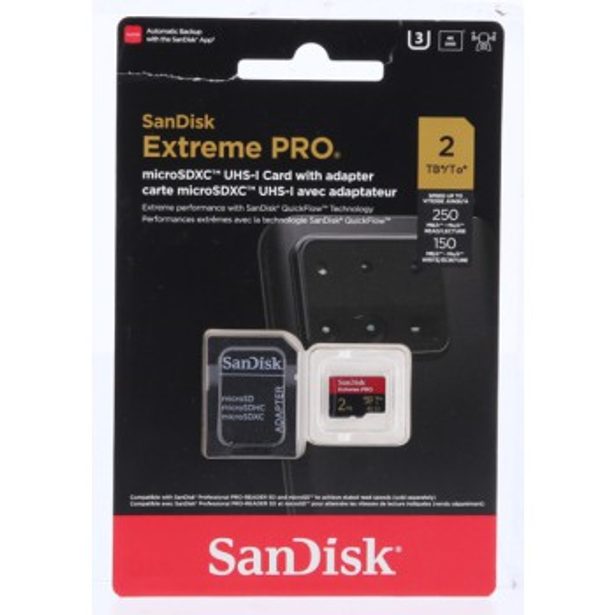 SanDisk Extreme PRO microSDXC 2TB UHS-I Card + Adapter