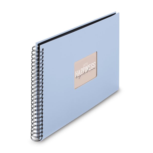 Hama album klasické spirálové FINE ART 36x32 cm, 50 stran, lagoon, černé listy