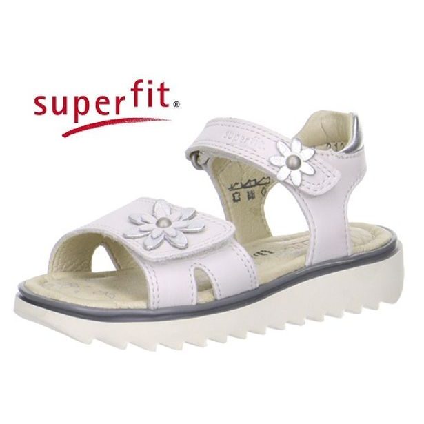 Dívčí celokožené sandály Superfit 0-00212-51 ELLY WHITE COMBI